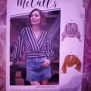 McCall's Pattern M8145 for Black and White Striped Blouse
